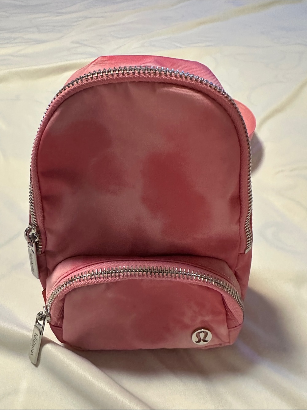 lululemon athletica Pink Mini Backpack Pouch with Silver Hardware